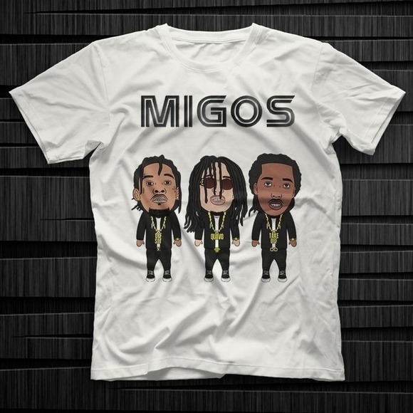Migos White Unisex T-Shirt - Migos Hip Hop Graphics Unisex T-shirt - Picture 1 of 4